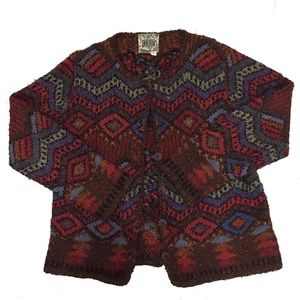 Curio vintage multi color knit cardigan